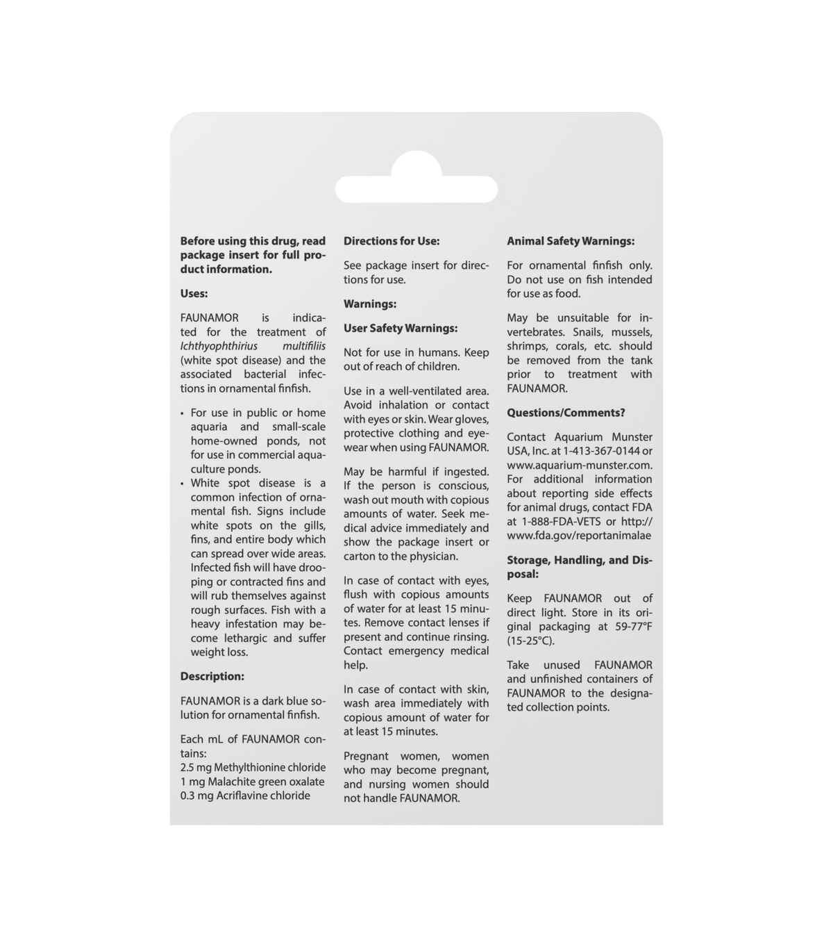 Aquarium Munster Faunamor Ich Treatment – FDA-Indexed White Spot Medication for Tropical Fish, Goldfish & Koi Super Cichlids