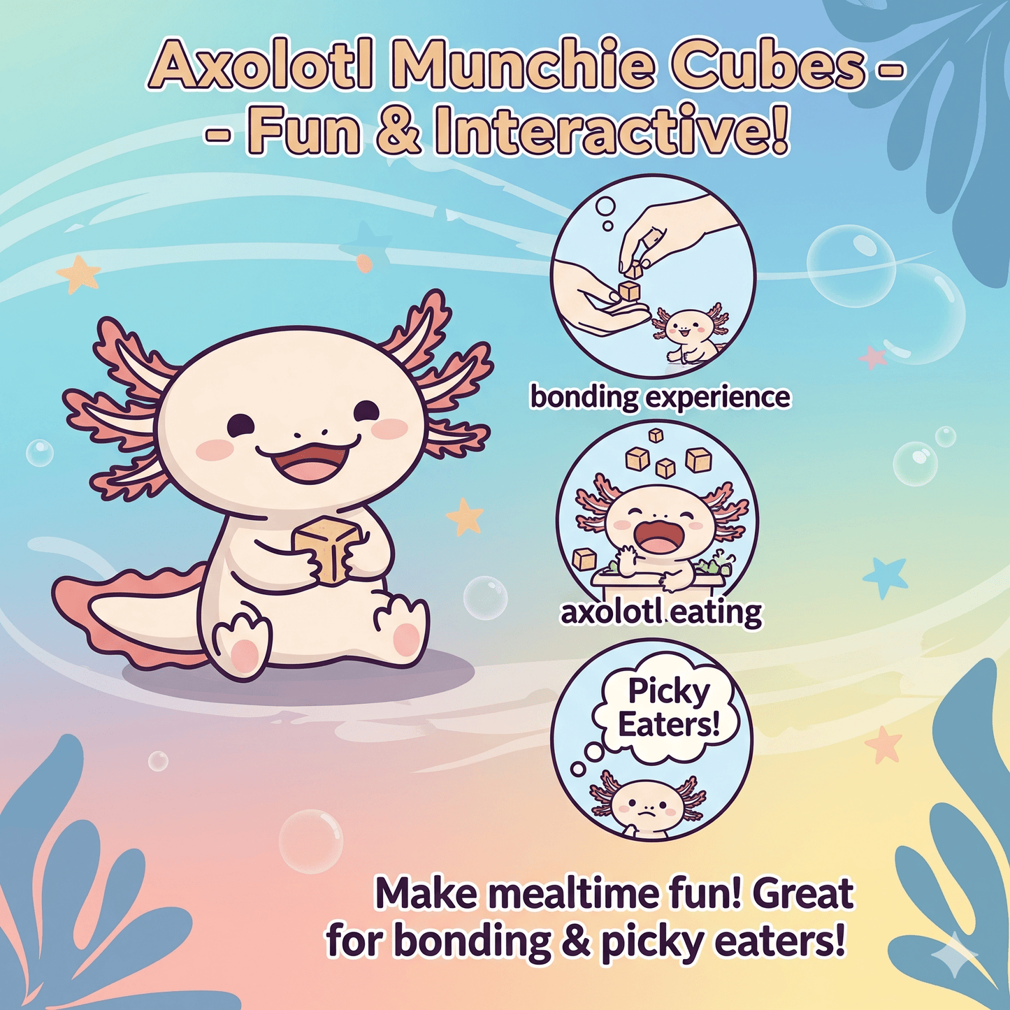 Axolotl Munchie Cubes - Get Ready for the FUN Munch Attack! 15 Grams (.53 oz) Super Cichlids