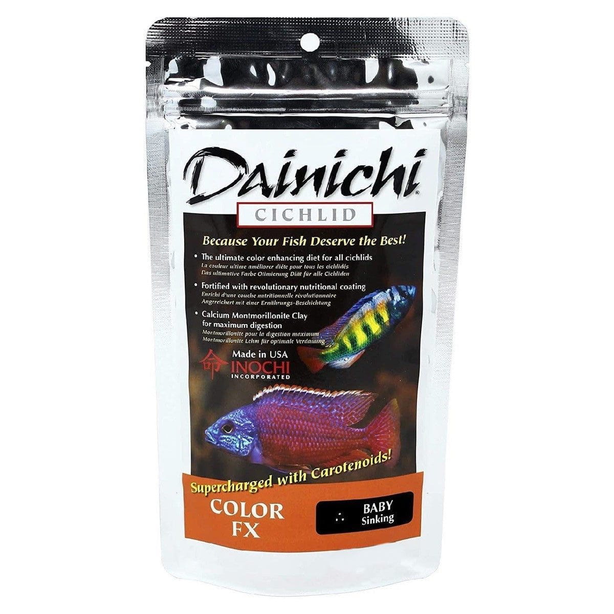 Dainichi | Cichlid Color FX (Sinking) Baby (1mm) / 1.1 lb (500g) 713166126032 Super Cichlids