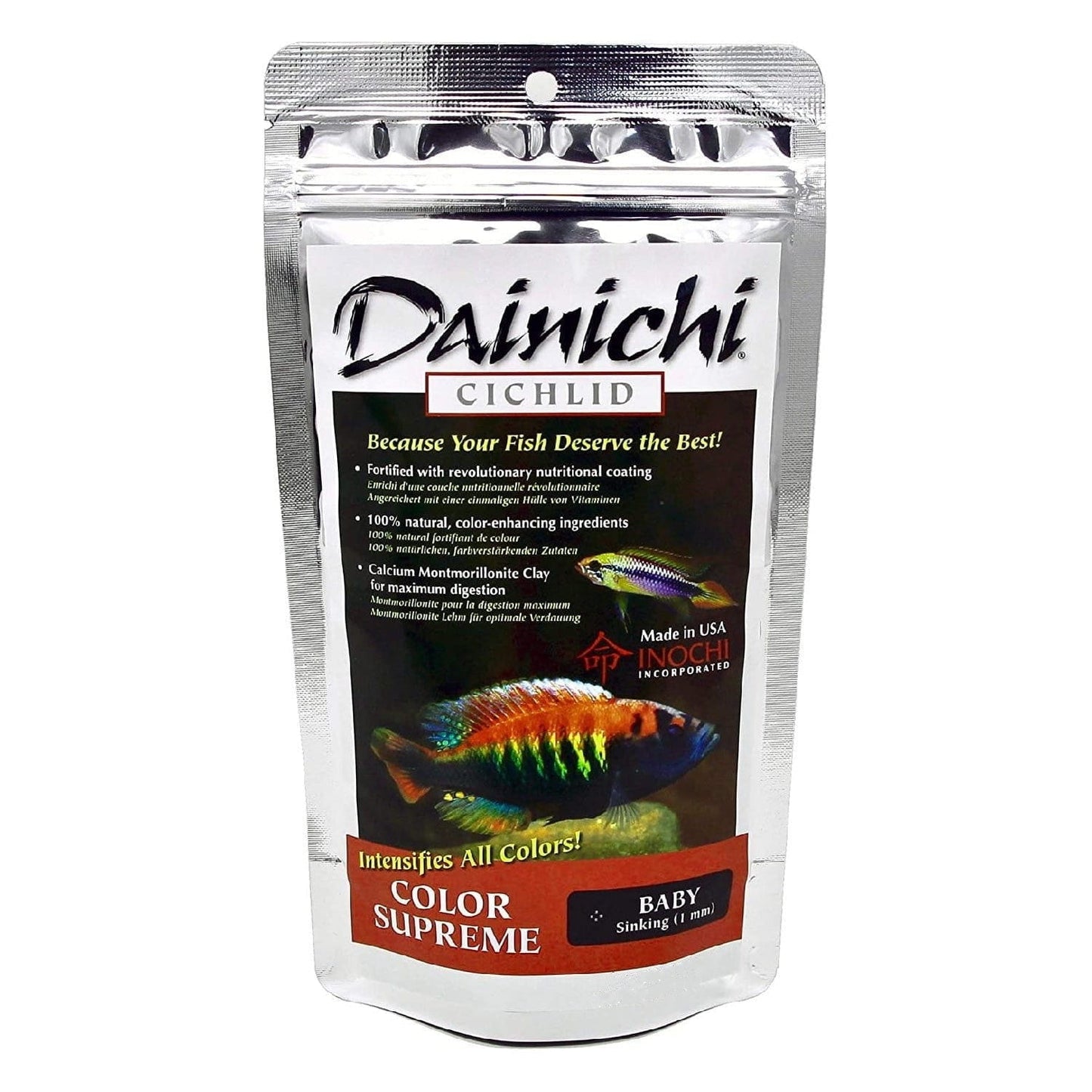Dainichi | Cichlid Color Supreme (Sinking) Baby (1mm) / 8.8 oz (250g) 713166123024 Super Cichlids