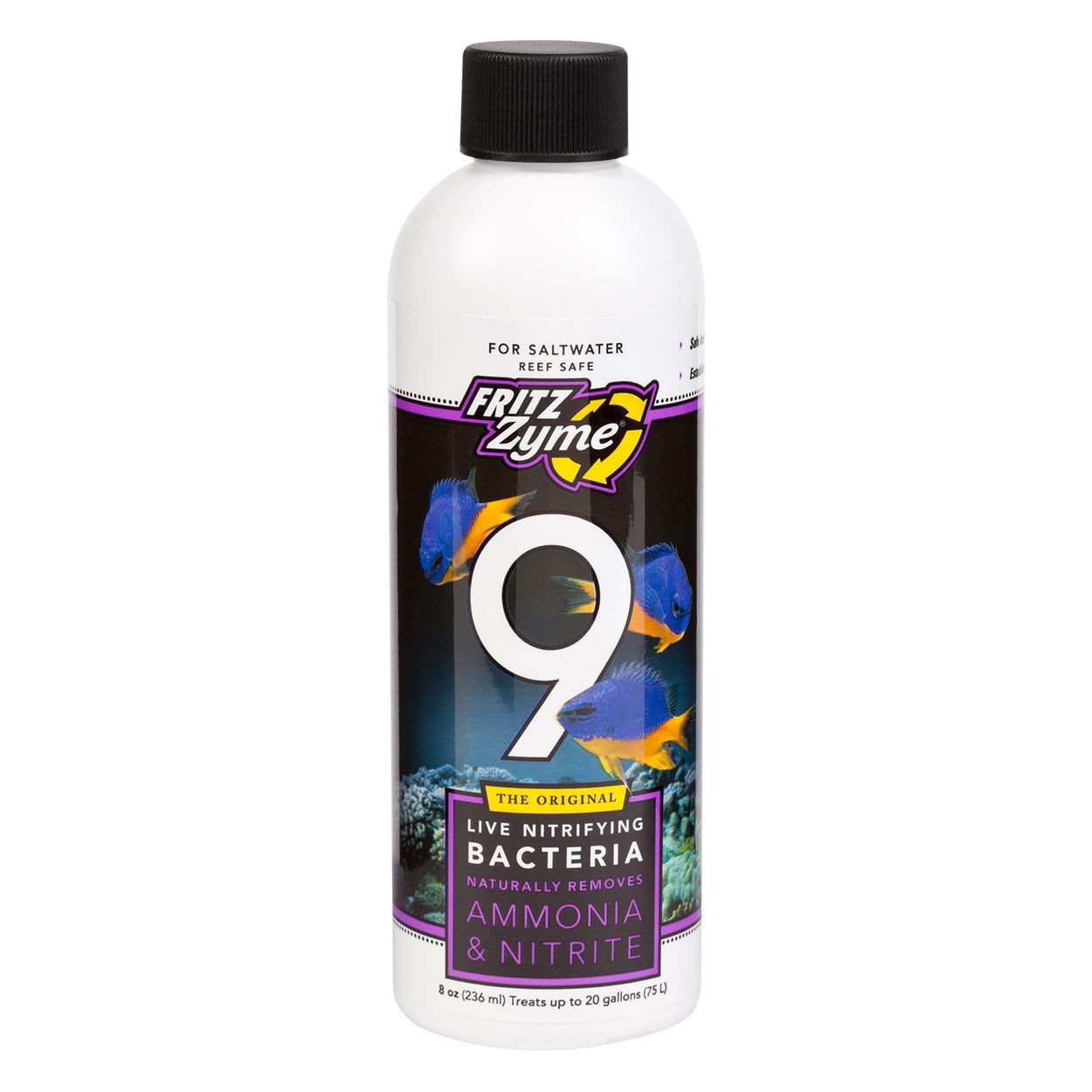 Fritz Zyme 9 Saltwater 8 oz (236 ml) 080531802038 Super Cichlids