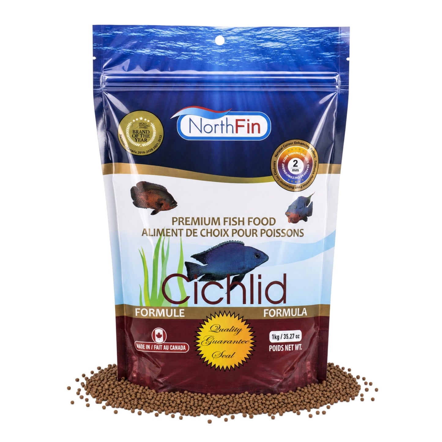 NorthFin Cichlid Formula – Color-Boosting Slow-Sinking Pellets (1–3mm) 2mm / 1kg 700621474609 Super Cichlids