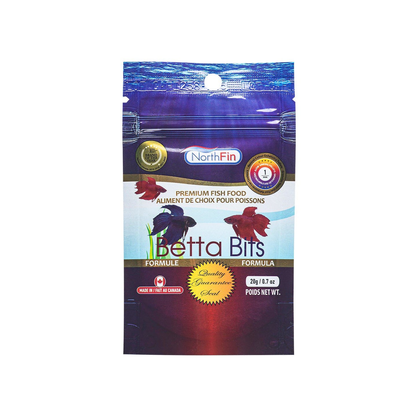 NorthFin Fish Food Betta Bits 1mm Slow Sinking Pellets 1mm / 20g 799975507477 Super Cichlids