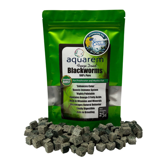 Premium Freeze Dried Blackworms | Super Cichlids Spirulina Boost (25g) 197644633760 Super Cichlids