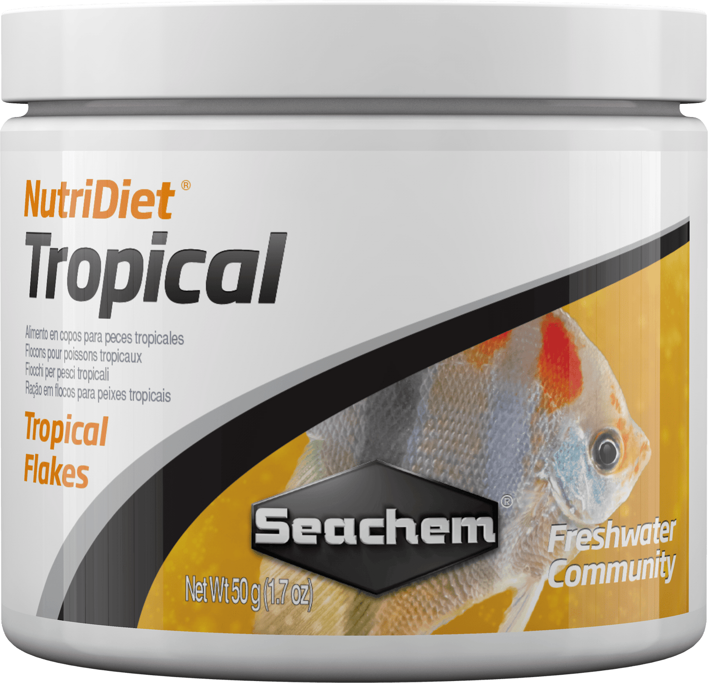 Seachem NutriDiet Tropical Flakes โ Complete Nutrition for Vibrant, Healthy Fish 1.8 oz 000116010832 Super Cichlids
