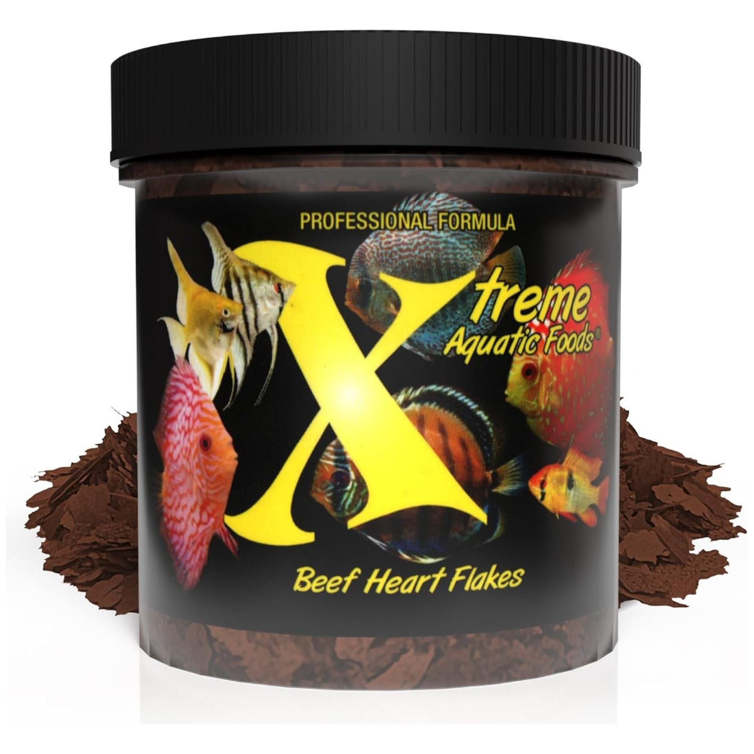 Xtreme Aquatic Foods Beef Heart Flakes 2 oz 853870008542 Super Cichlids