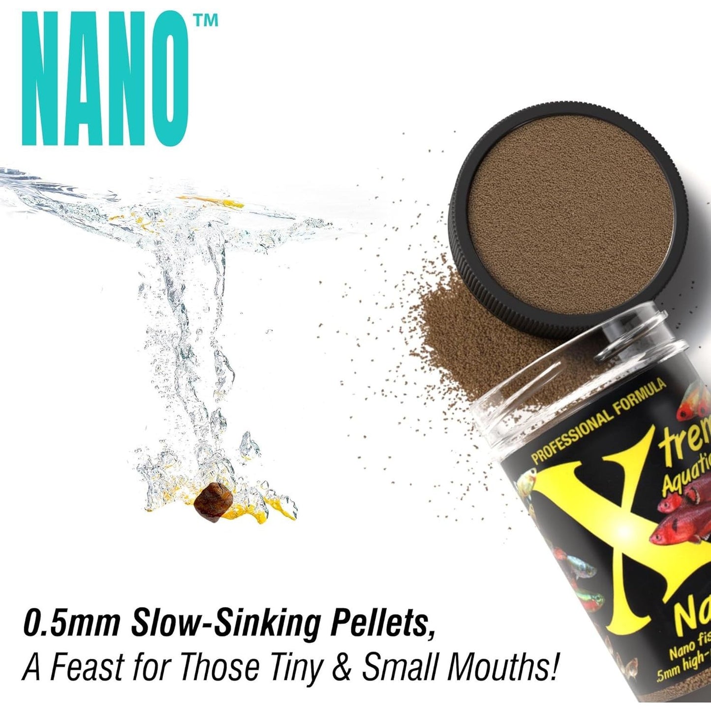 Xtreme Aquatic Foods Nano 0.5mm Slowing Sinking Pellets Super Cichlids