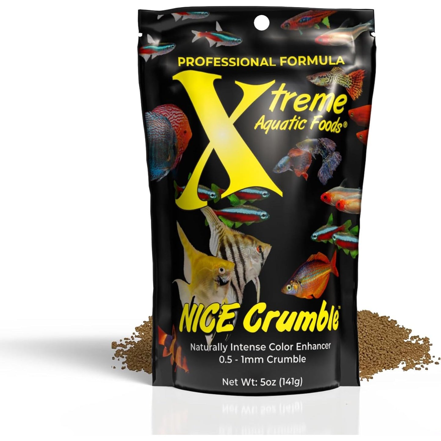 Xtreme Aquatic Foods NICE Crumbles Sinking Granules (0.5mm-1mm) 5 oz (142g) 853870008450 Super Cichlids