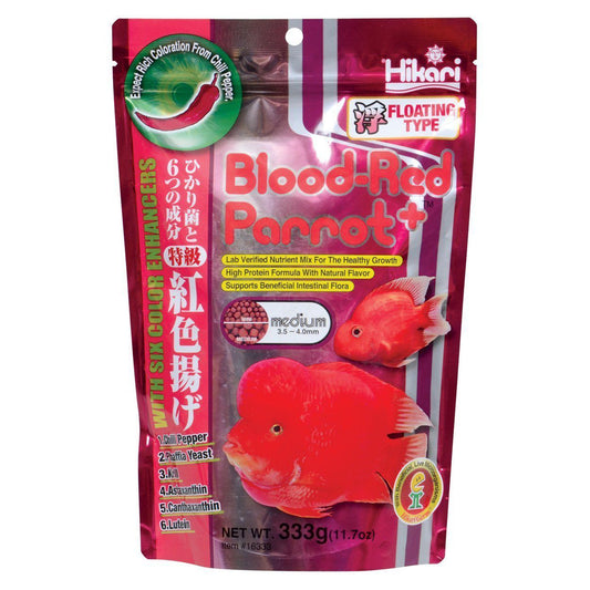 Hikari | Blood Red Parrot+ Medium (3.5-4.0mm) / 11.7 oz (333g) 042055163330 Super Cichlids