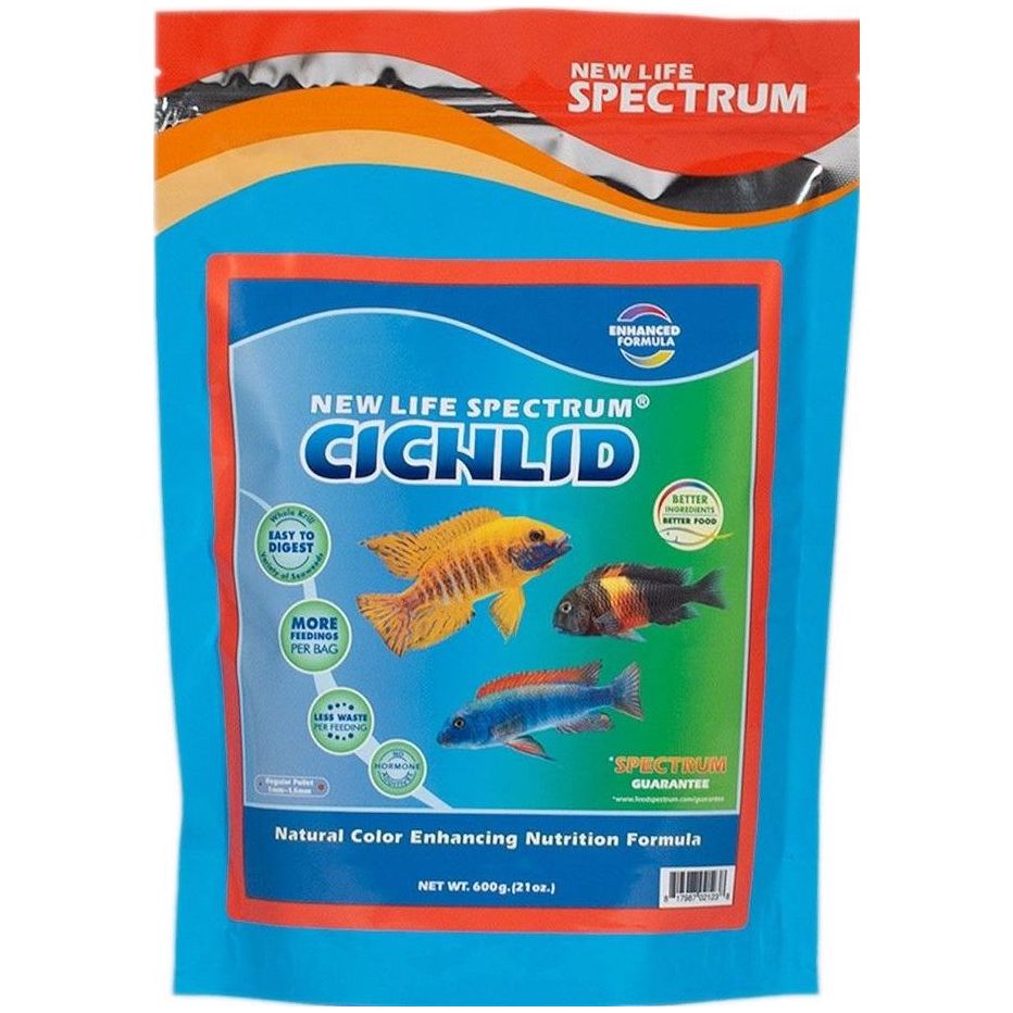 New Life Spectrum Cichlid Regular (1mm - 1.5mm) / 600g 817987021238 Super Cichlids