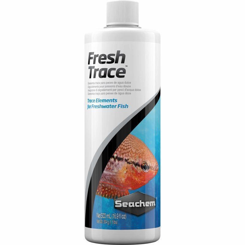Seachem Fresh Trace 500ml bottle providing essential trace elements for freshwater fish health and growth