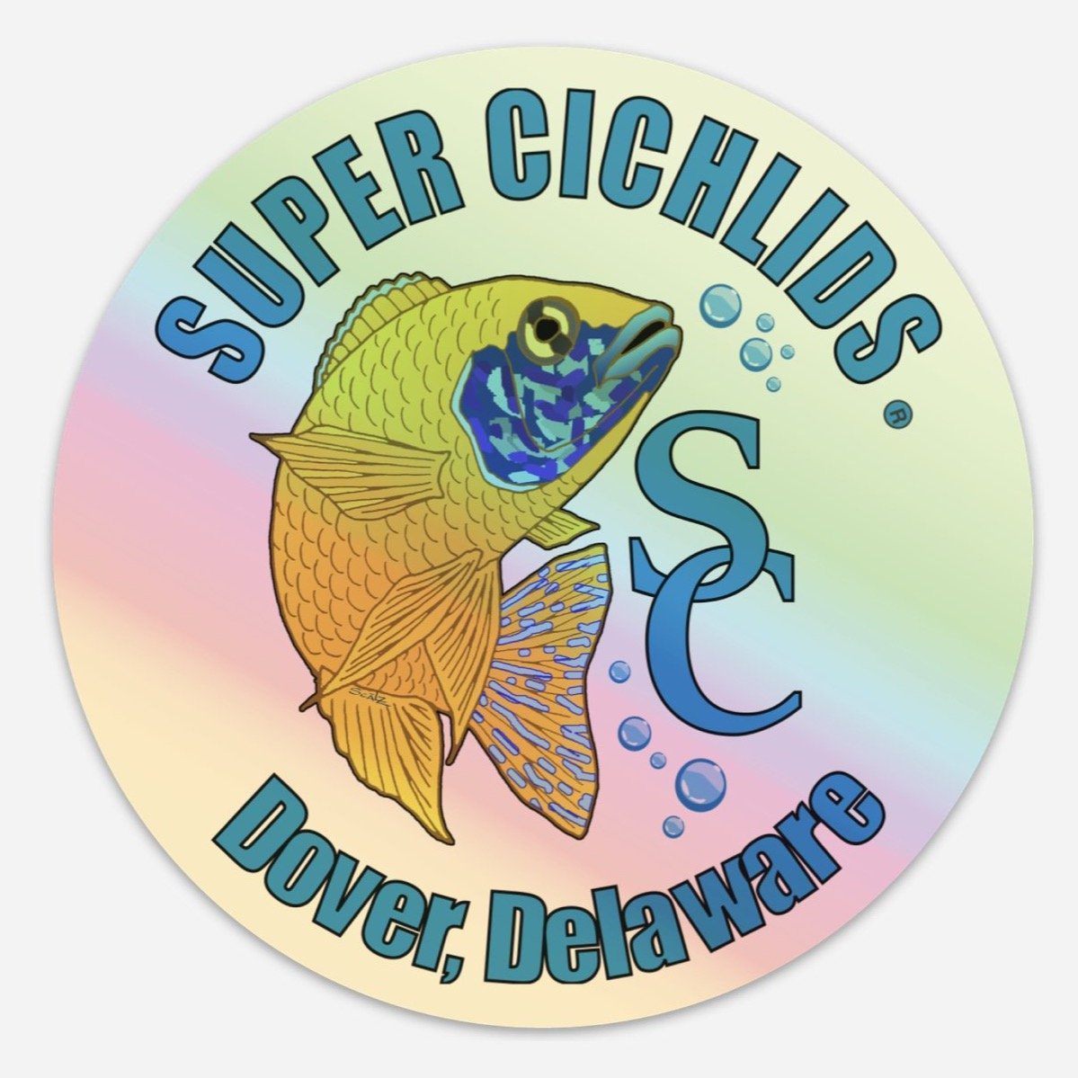 Super Cichlids Holographic Sticker  (5" x 5")