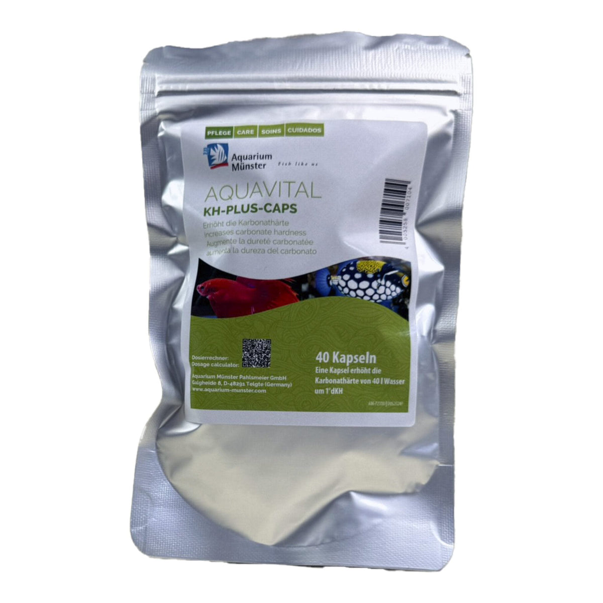 Aquarium Munster Aquavital KH-Plus-Caps – Raise Carbonate Hardness (KH) & Stabilize pH, Fresh & Marine 40 4005258007104 Super Cichlids