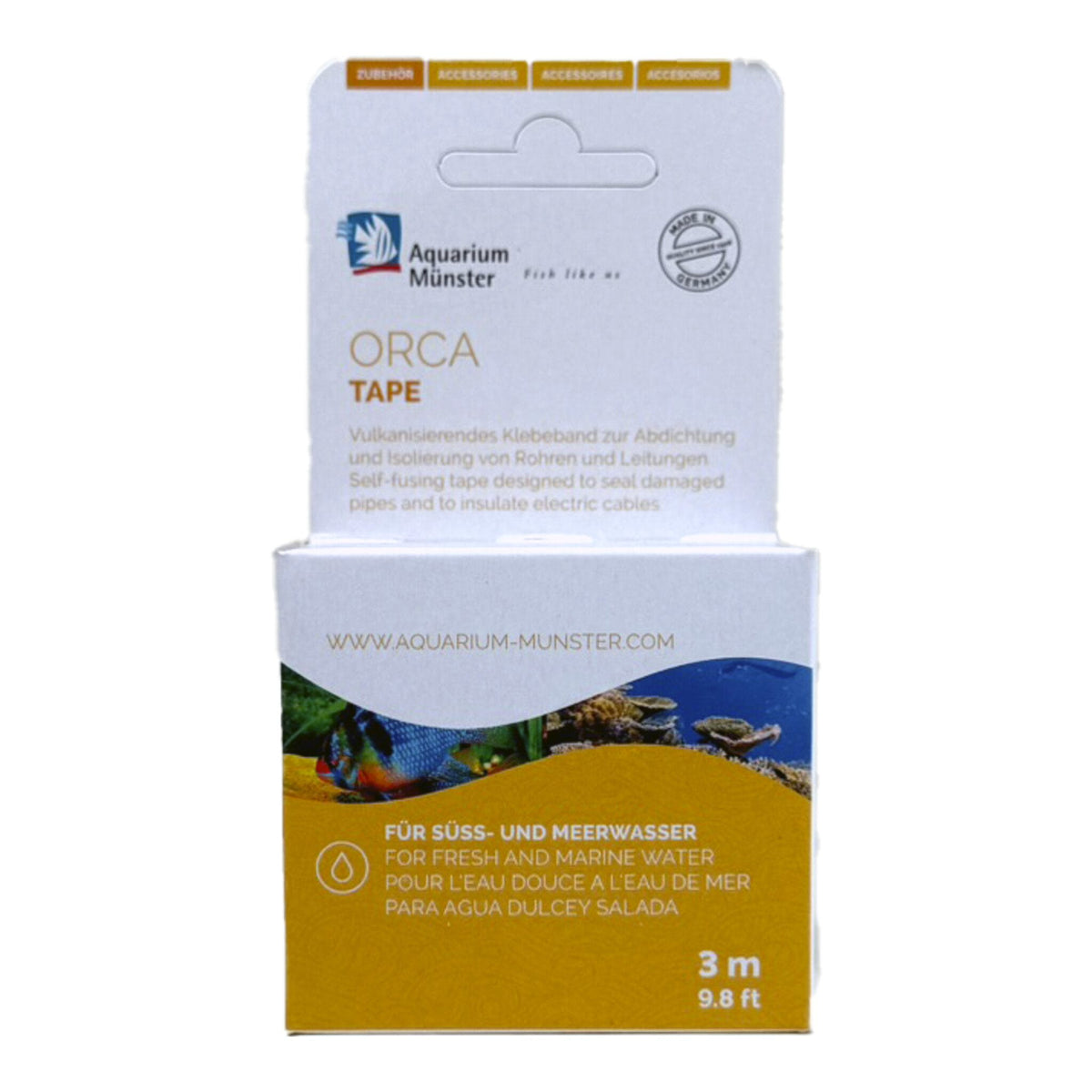 Aquarium Munster Orca Tape 3 m – Self-Fusing Waterproof Repair Tape for Leaking Pipes, Hoses & Cables 4005258005391 Super Cichlids