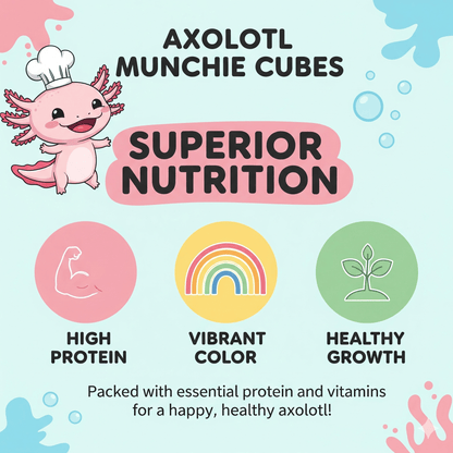 Axolotl Munchie Cubes - Get Ready for the FUN Munch Attack! 15 Grams (.53 oz) Super Cichlids