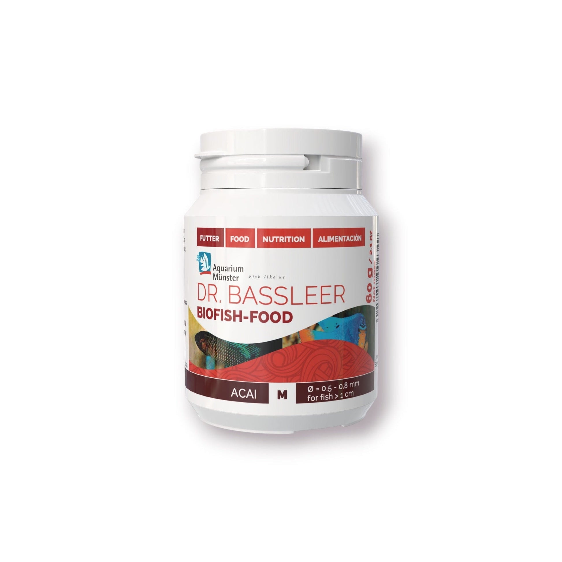Dr. Bassleer BioFish Food ACAI – Premium Superfood for Vibrant, Healthy Fish Med - 60g 4005258004349 Super Cichlids