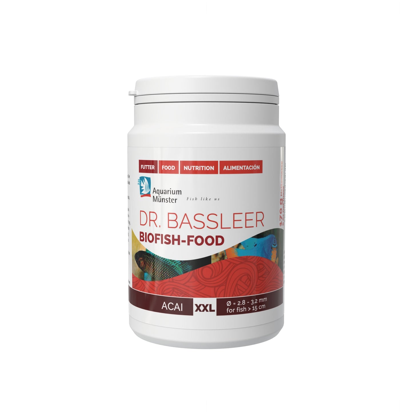Dr. Bassleer BioFish Food ACAI – Premium Superfood for Vibrant, Healthy Fish XX-Lrg - 170g 4005258004431 Super Cichlids