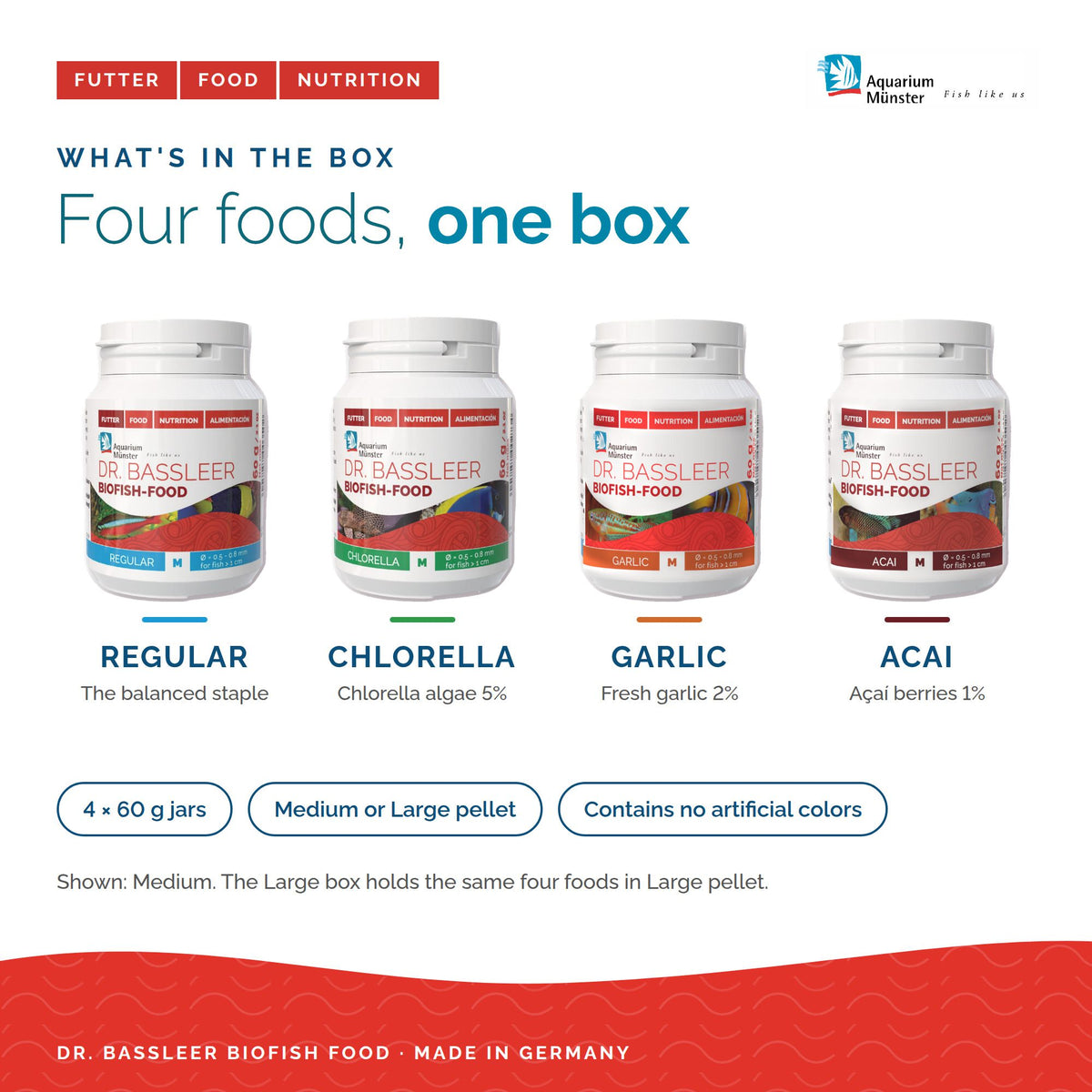 Dr. Bassleer BioFish Food Foodbox – Variety Pack, Medium or Large Pellet Super Cichlids