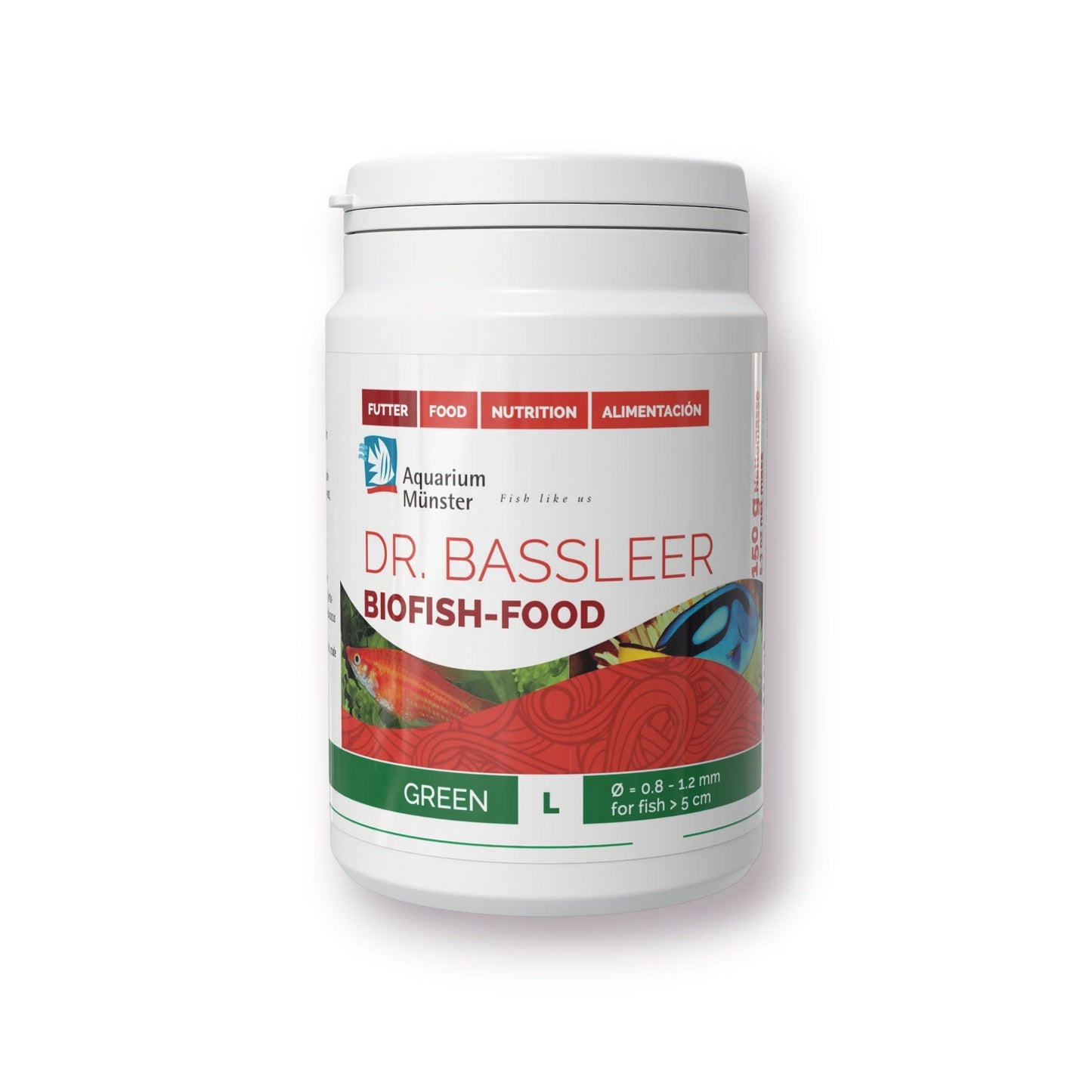 Dr Bassleer BioFish Food Green Lrg - 150g 4005258004974 Super Cichlids