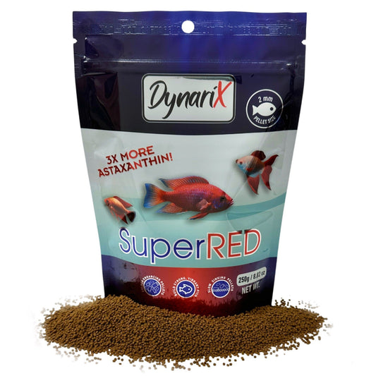 DynariX SuperRED Fish Food – 2mm Sinking Pellets – 3X Astaxanthin for Maximum Color Enhancement – High-Protein Formula 799975506661 Super Cichlids