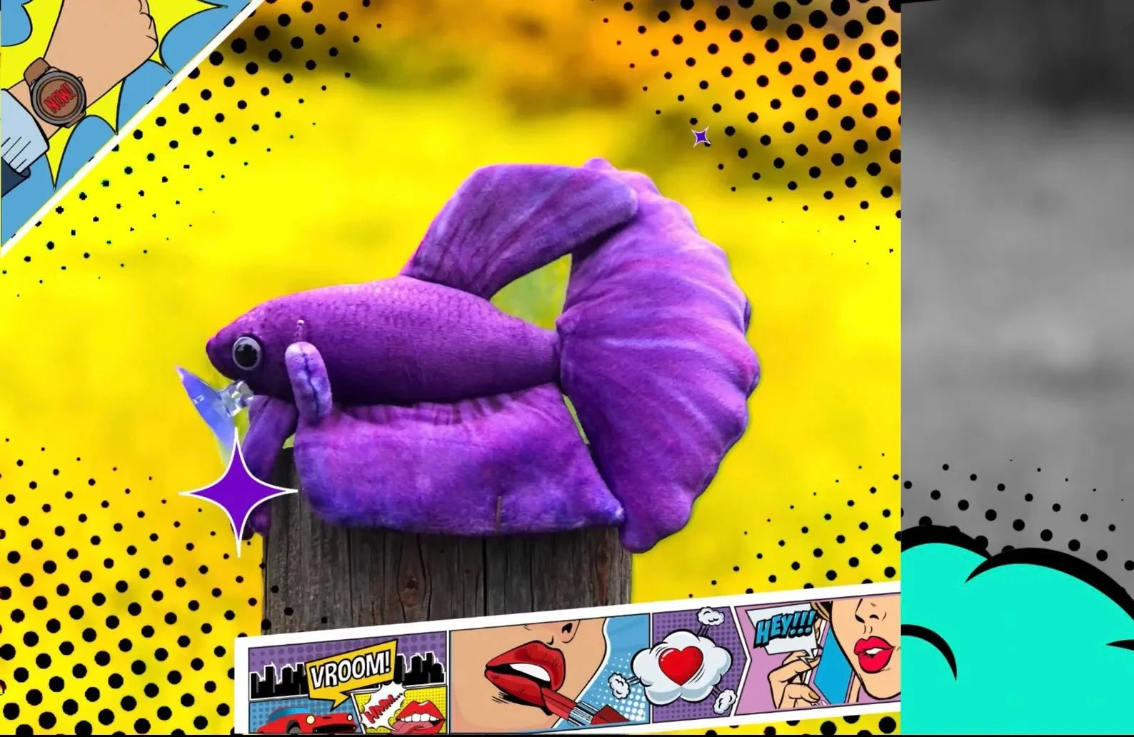GreenPleco Violeta Betta Plushie Fish Super Cichlids