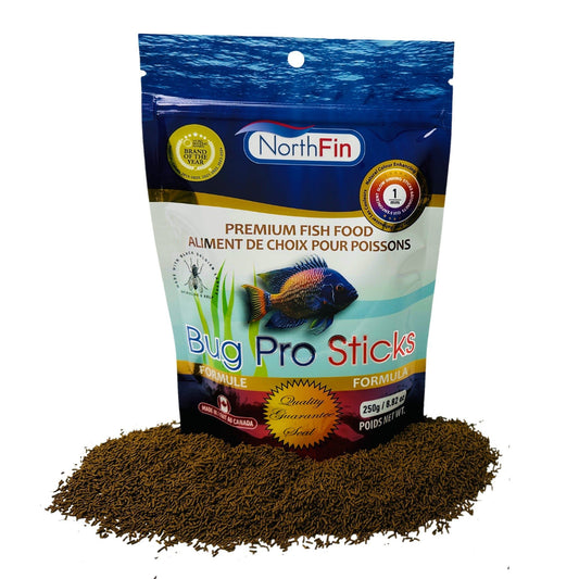 NorthFin Bug Pro Sticks – 1mm Insect-Based Fish Food for Superior Nutrition & Natural Color Enhancement 250g / 8.82oz 799975506708 Super Cichlids