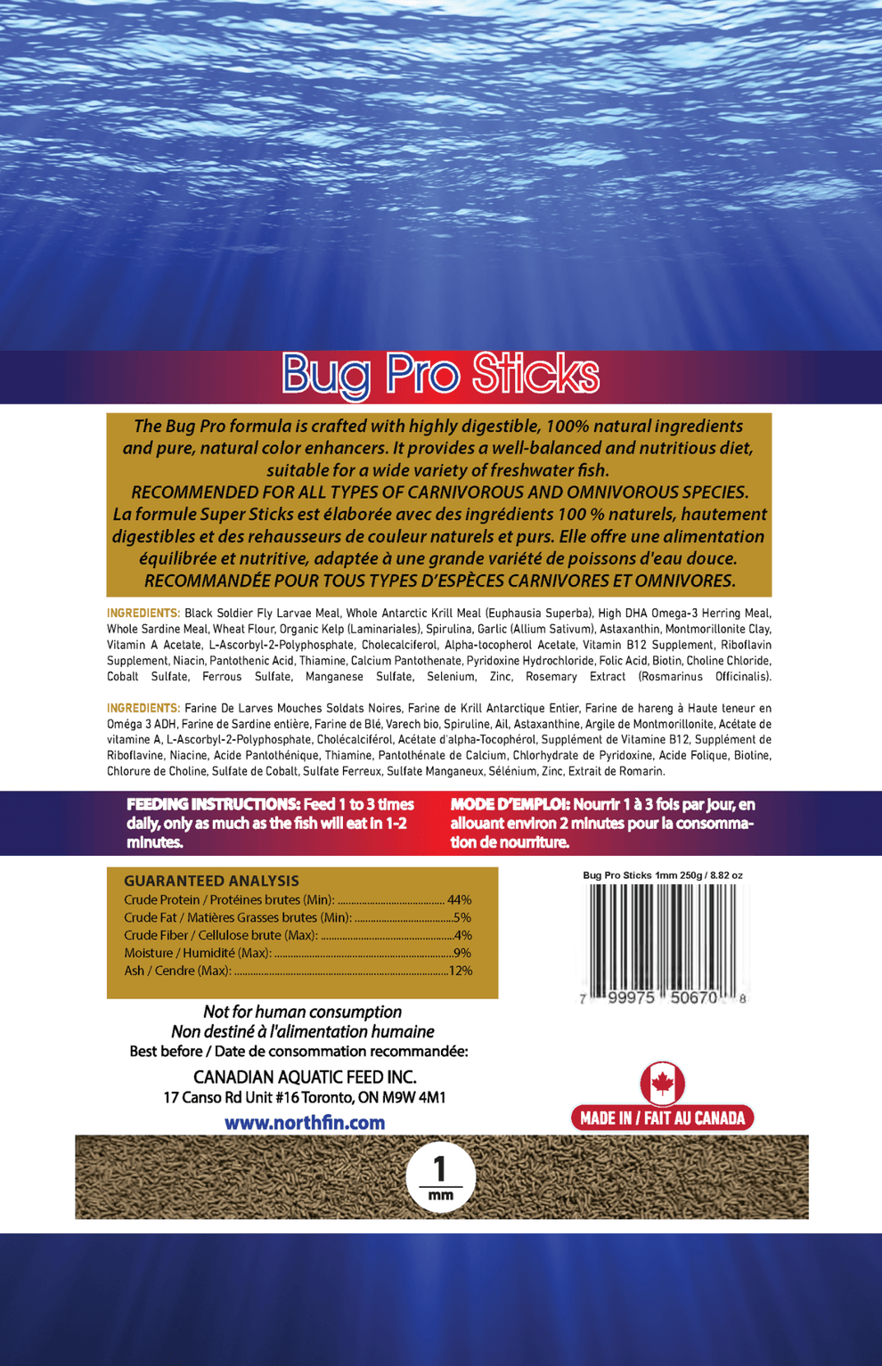 NorthFin Bug Pro Sticks – 1mm Insect-Based Fish Food for Superior Nutr ...