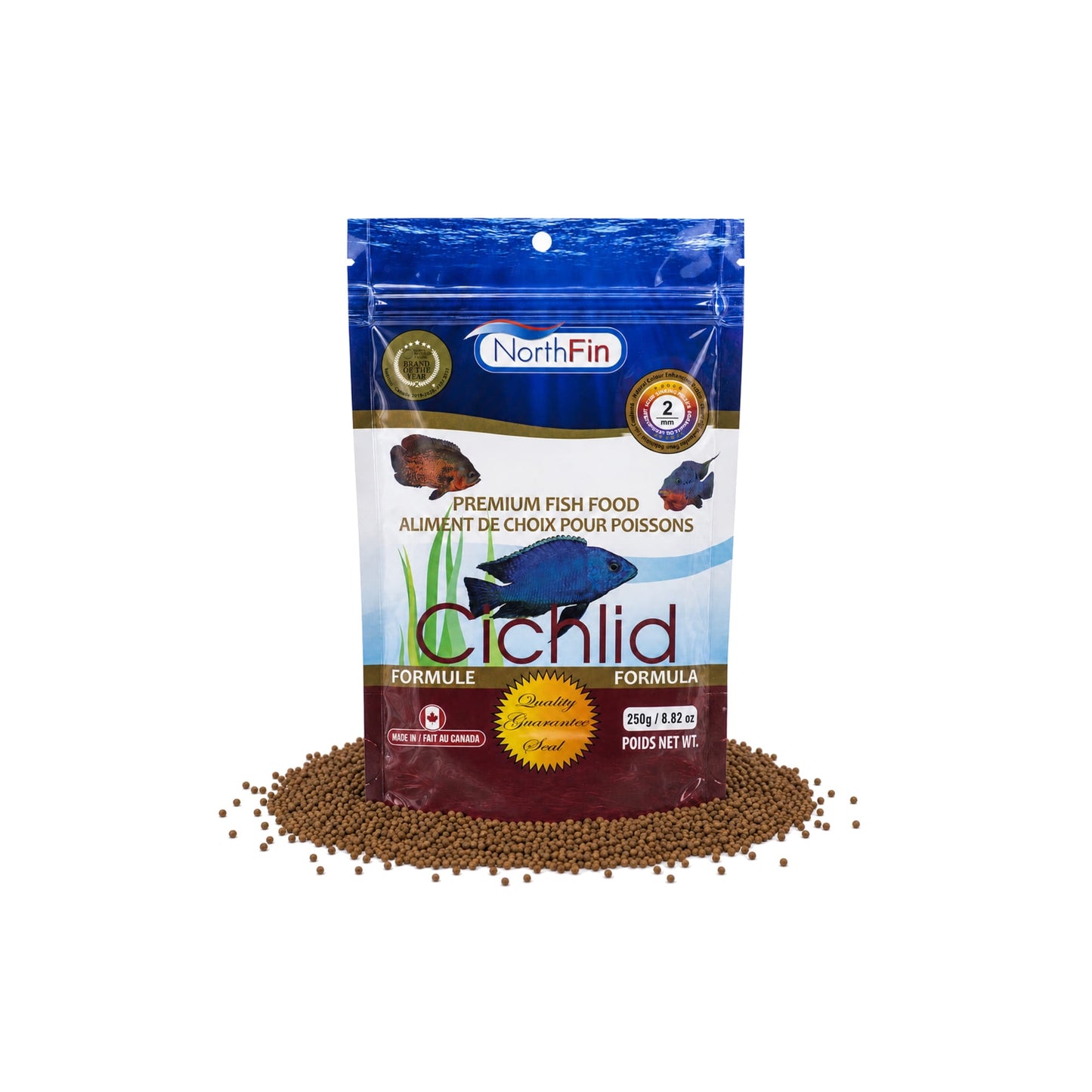 NorthFin Cichlid Formula – Color-Boosting Slow-Sinking Pellets (1–3mm) 2mm / 250g 700621474586 Super Cichlids