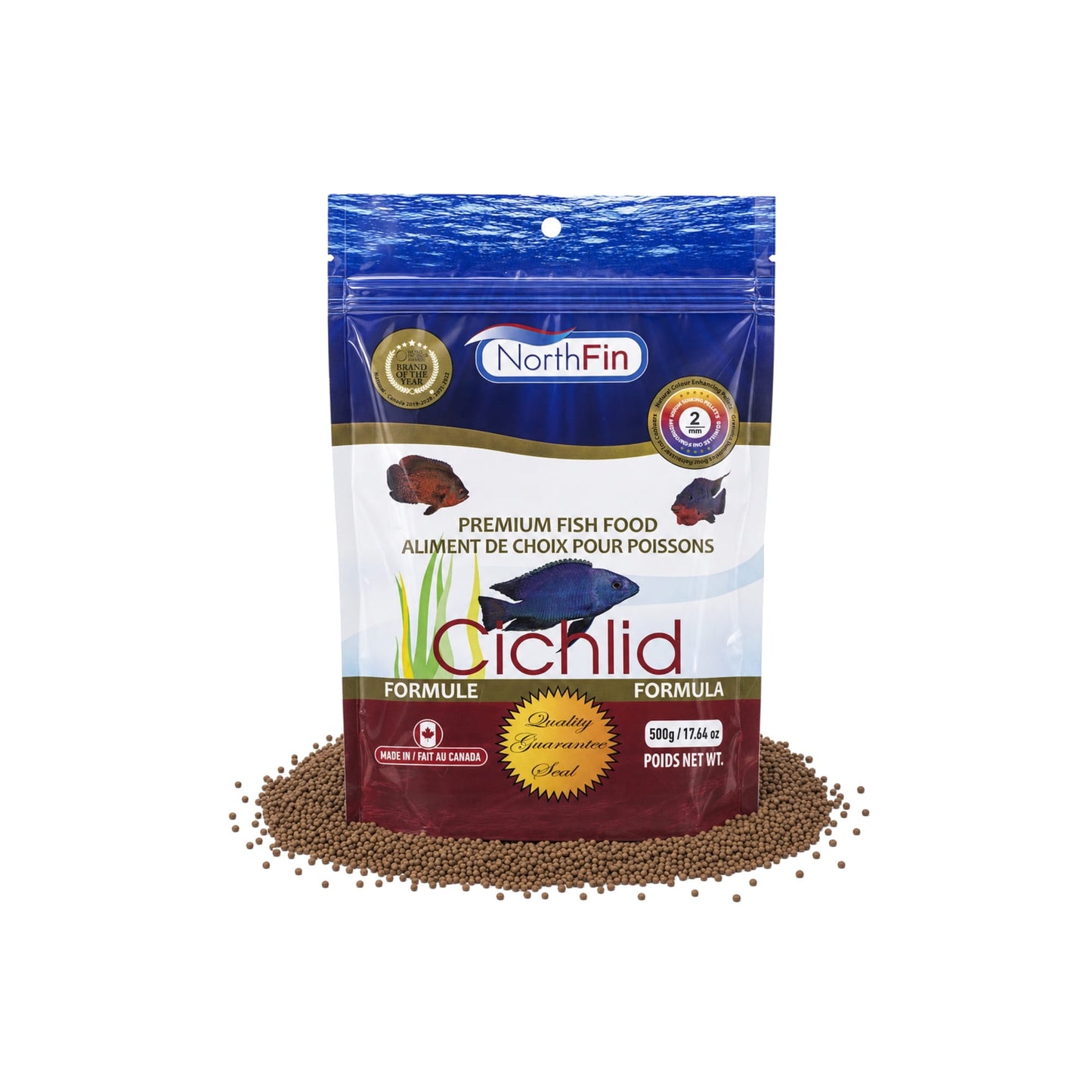 NorthFin Cichlid Formula – Color-Boosting Slow-Sinking Pellets (1–3mm) 2mm / 500g 700621474593 Super Cichlids