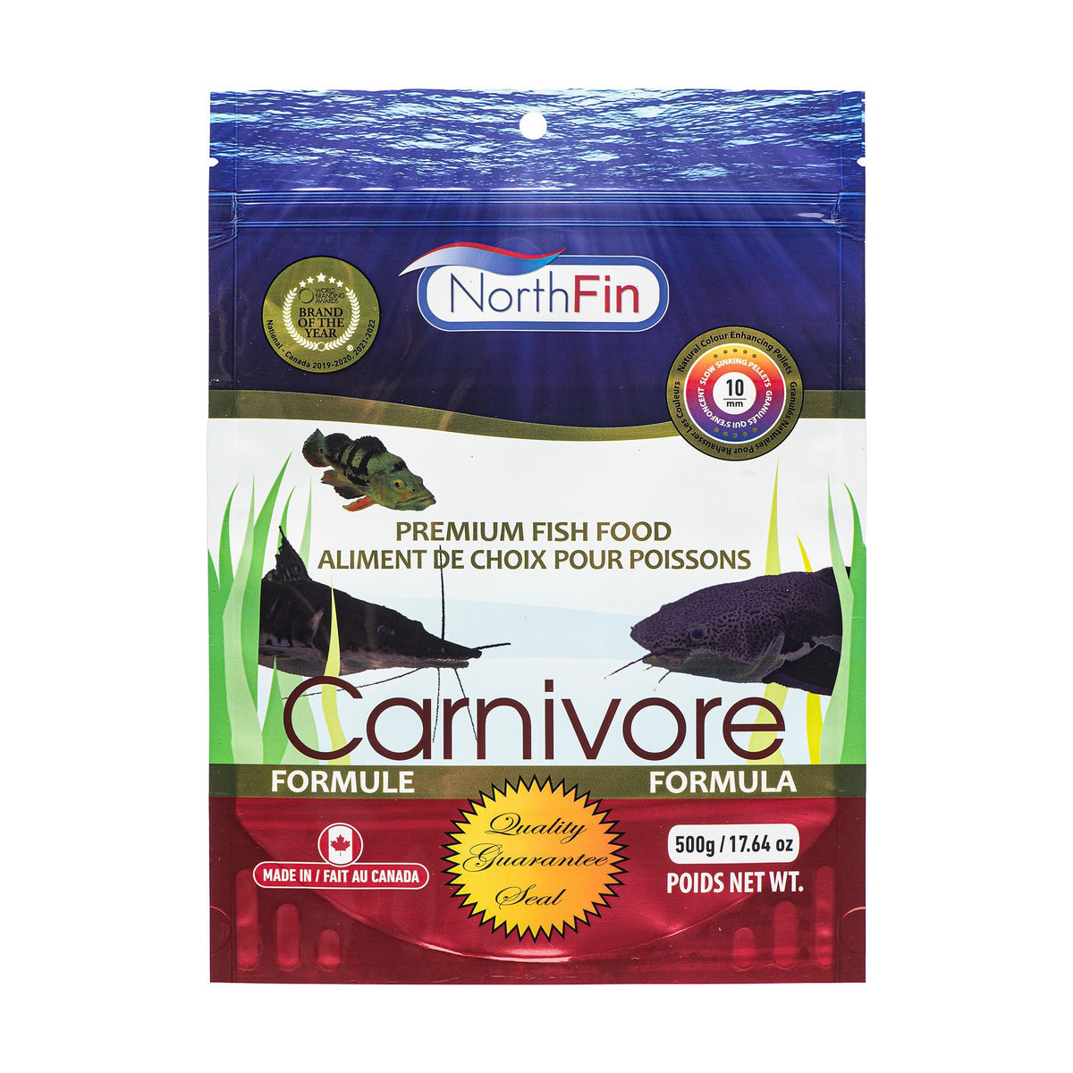 NorthFin Fish Food Carnivore 10mm Slow Sinking Pellet 10mm / 500g 799975507538 Super Cichlids