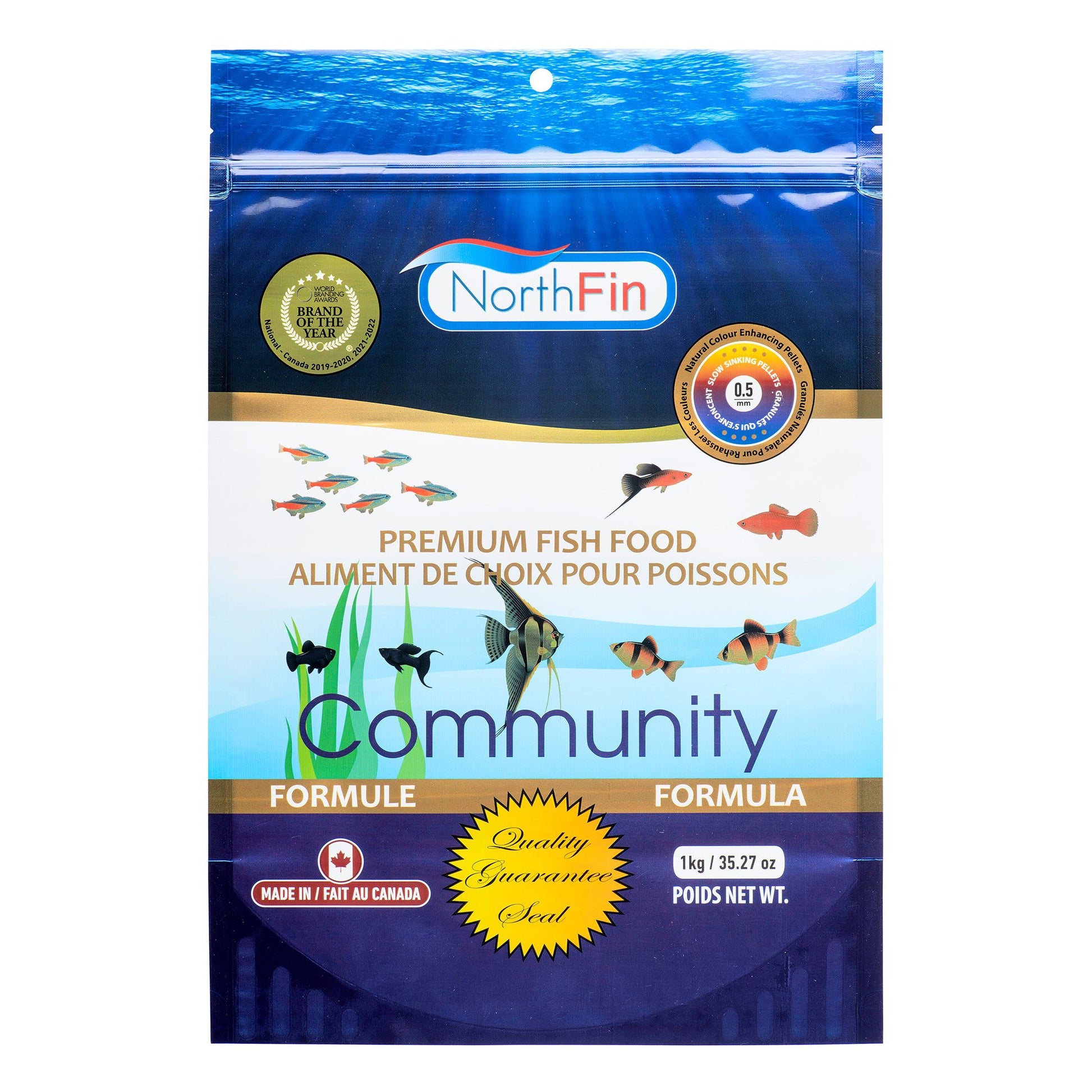 Northfin Fish Food Community Formula Slow Sinking Pellets 0.5mm / 1kg 799975507248 Super Cichlids