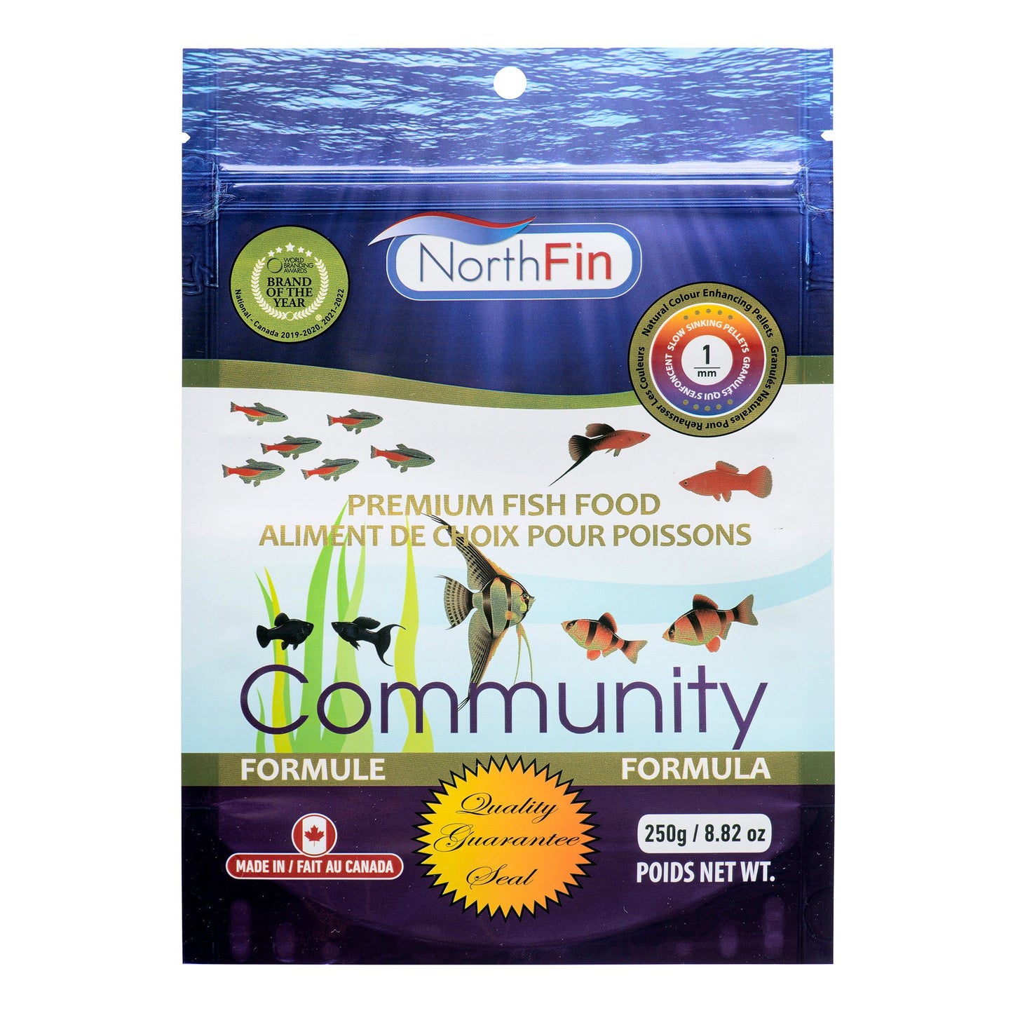 Northfin Fish Food Community Formula Slow Sinking Pellets 1mm / 250g 799975507637 Super Cichlids