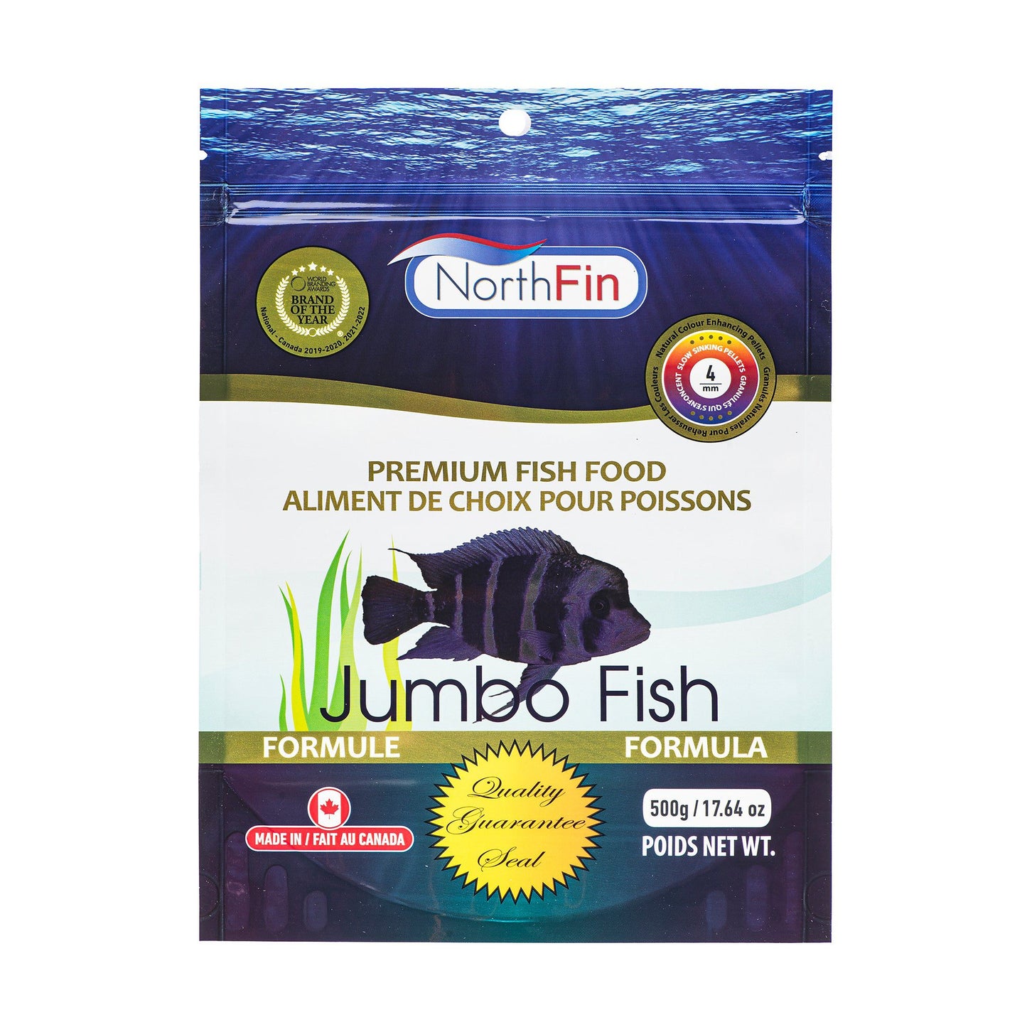 NorthFin Fish Food Jumbo Fish Sinking Pellet 4mm / 500g 700621474838 Super Cichlids
