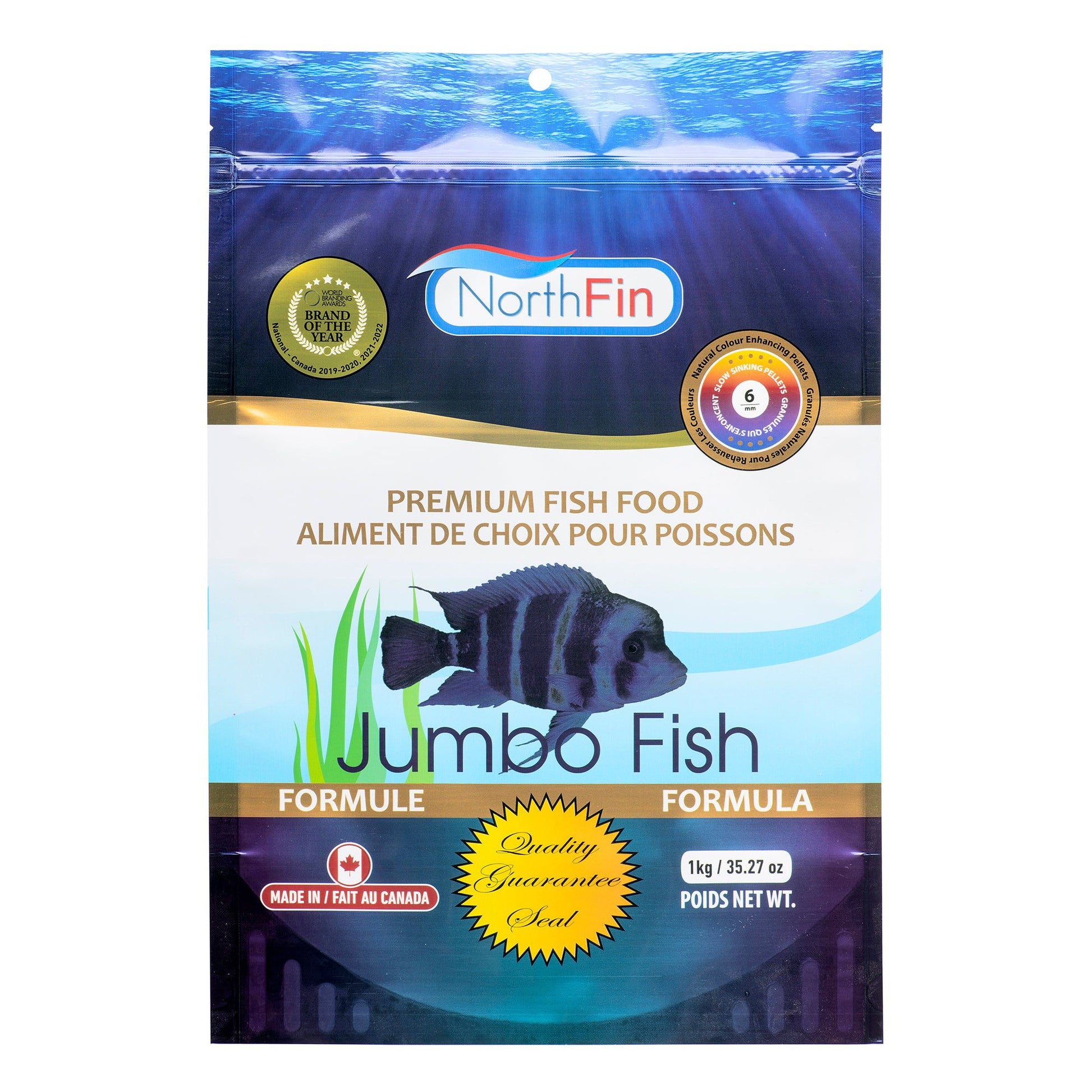 NorthFin Fish Food Jumbo Fish Sinking Pellet 6mm / 1kg 700621474883 Super Cichlids