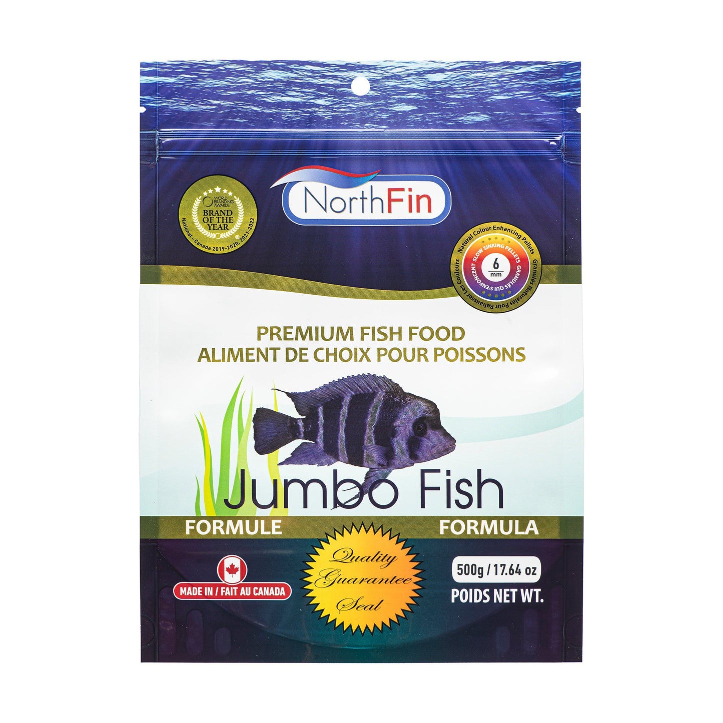 NorthFin Fish Food Jumbo Fish Sinking Pellet 6mm / 500g 700621474876 Super Cichlids