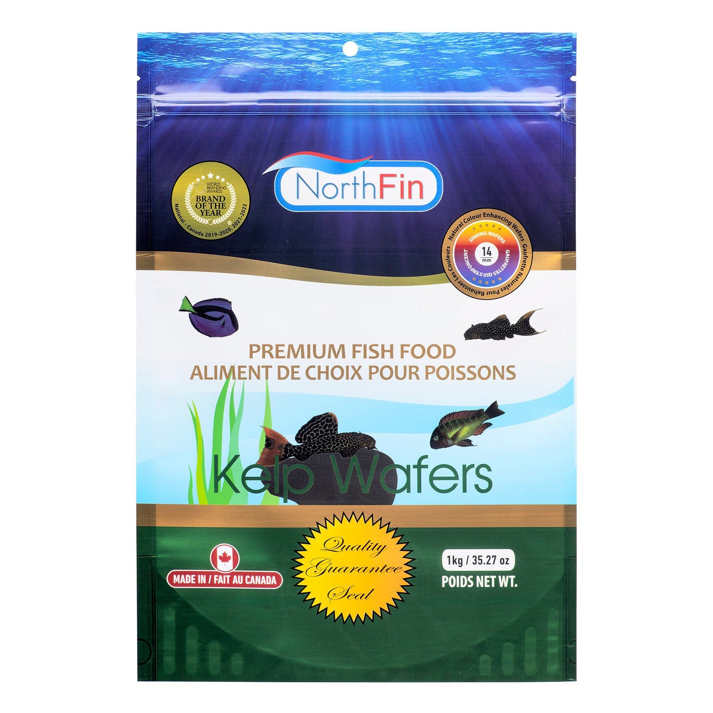 NorthFin Fish Food Kelp Wafers 14mm Sinking 14mm / 1kg 799975507255 Super Cichlids