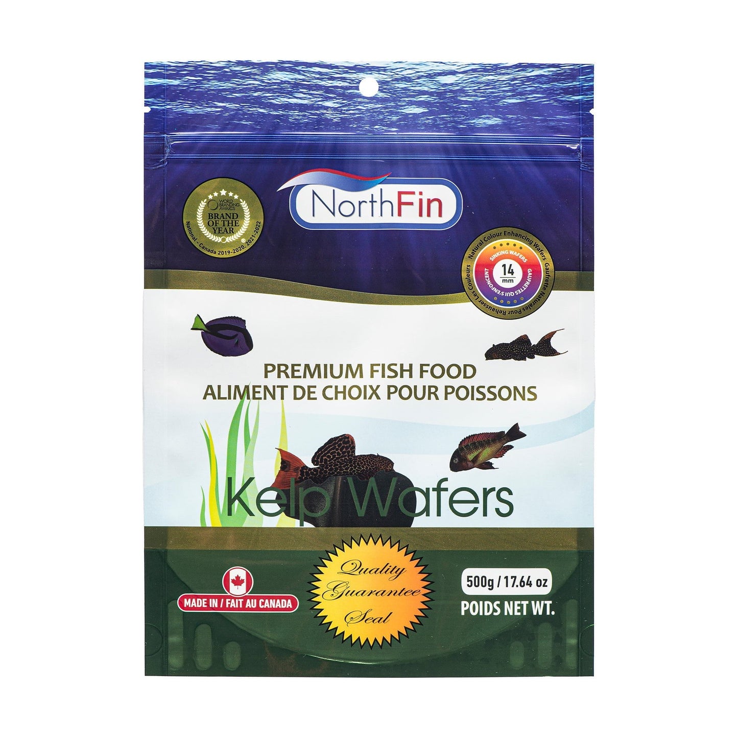 NorthFin Fish Food Kelp Wafers 14mm Sinking 14mm / 500g 799975507569 Super Cichlids