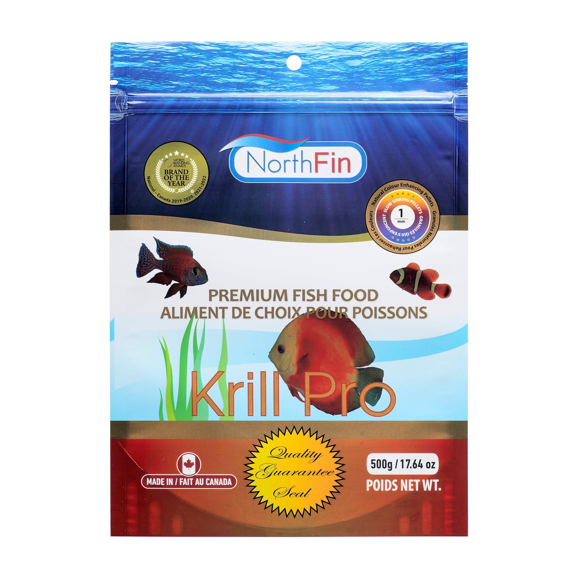 NorthFin Fish Food Krill Pro Slow Sinking Pellets 1mm / 1kg 799975506364 Super Cichlids