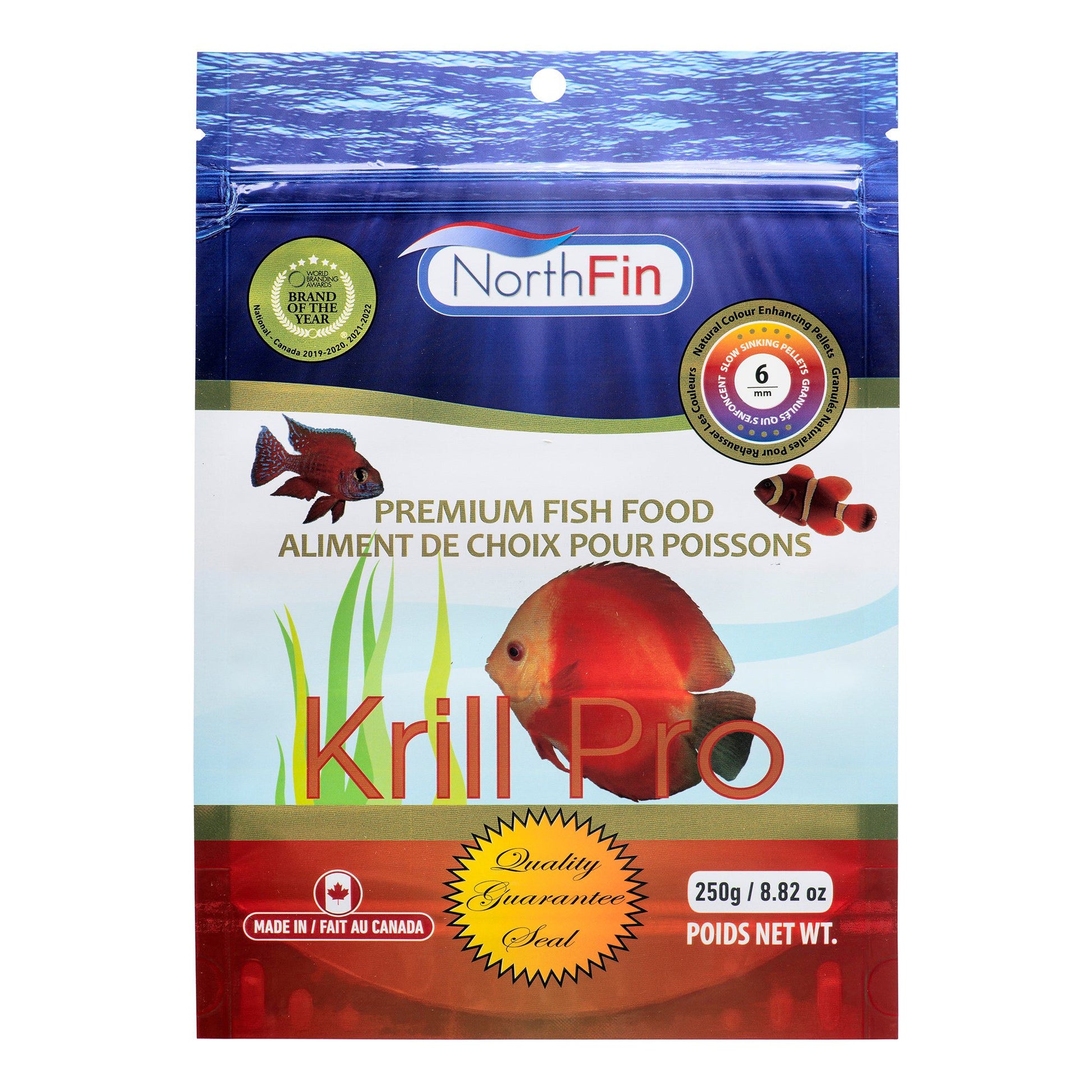 NorthFin Fish Food Krill Pro Slow Sinking Pellets 6mm / 250g 799975505954 Super Cichlids