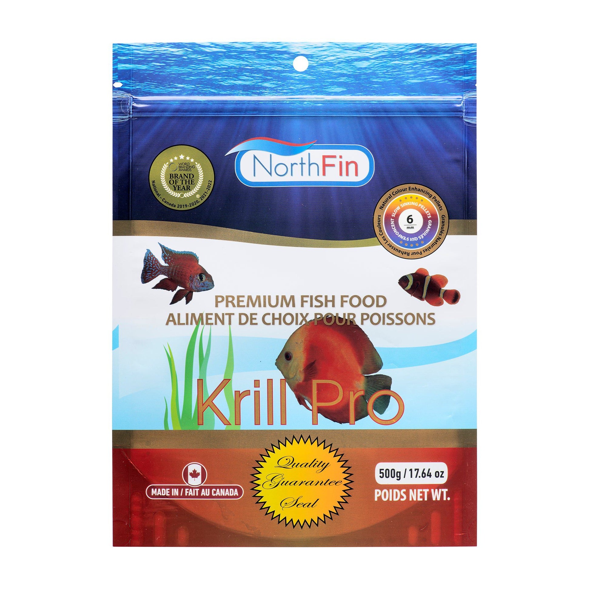 NorthFin Fish Food Krill Pro Slow Sinking Pellets 6mm / 500g 799975505961 Super Cichlids