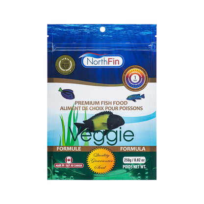 NorthFin Fish Food Veggie Formula Slow Sinking Pellet 1mm / 250g 700621474661 Super Cichlids
