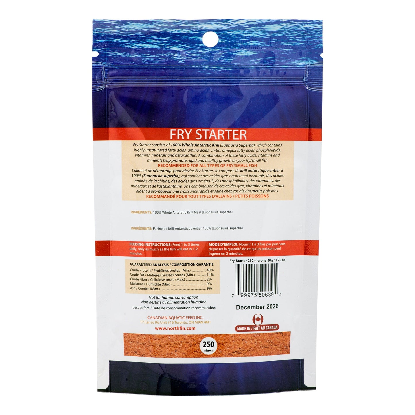 NorthFin Fry Starter — Premium Krill Fry Food (250 Micron Powder) Super Cichlids
