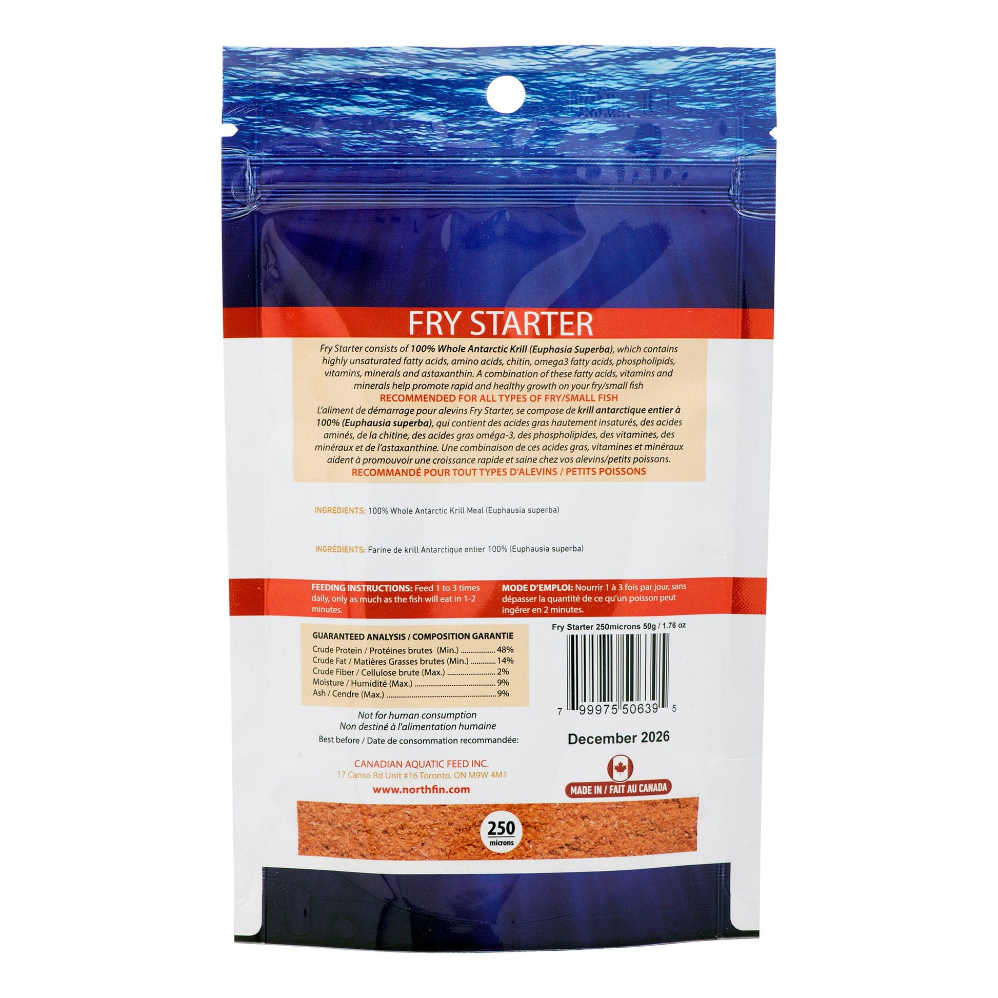 NorthFin Fry Starter — Premium Krill Fry Food (250 Micron Powder) Super Cichlids