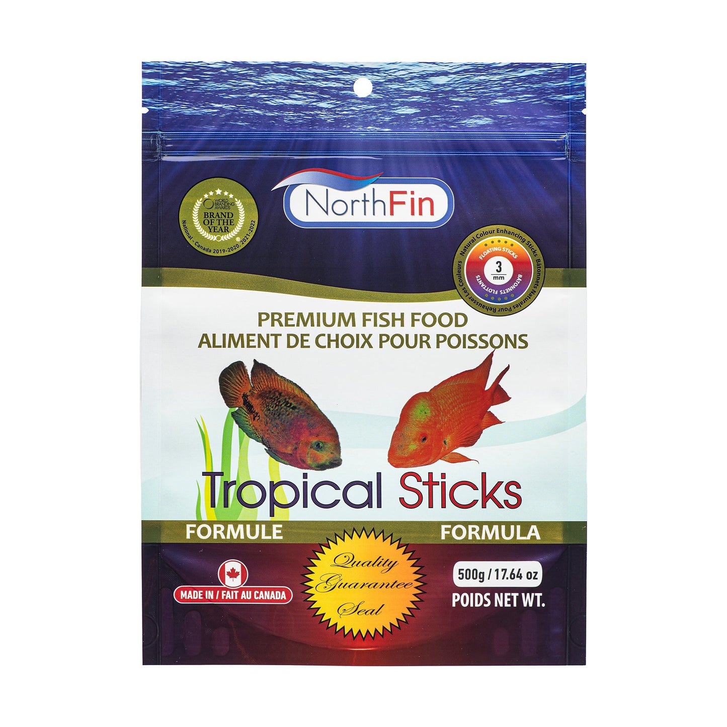 NorthFin Tropical Sticks 3mm / 500g 799975506555 Super Cichlids