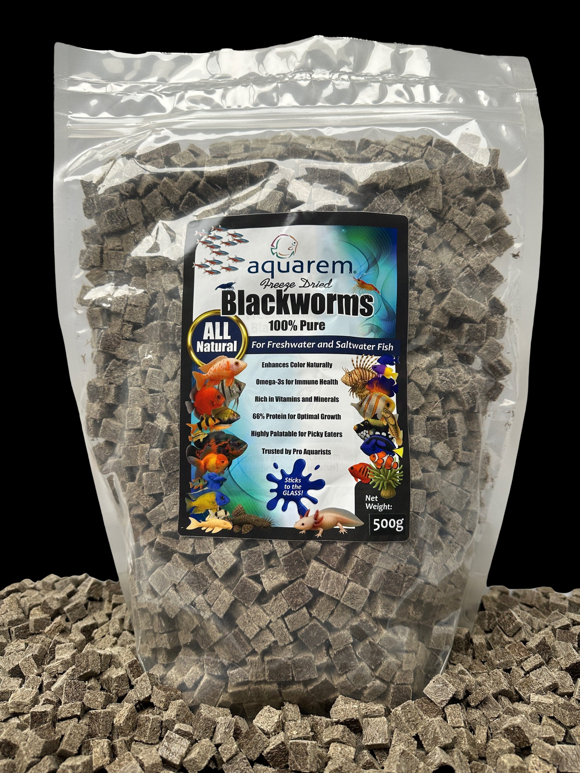 Premium Freeze Dried Blackworms - All Natural Super Cichlids