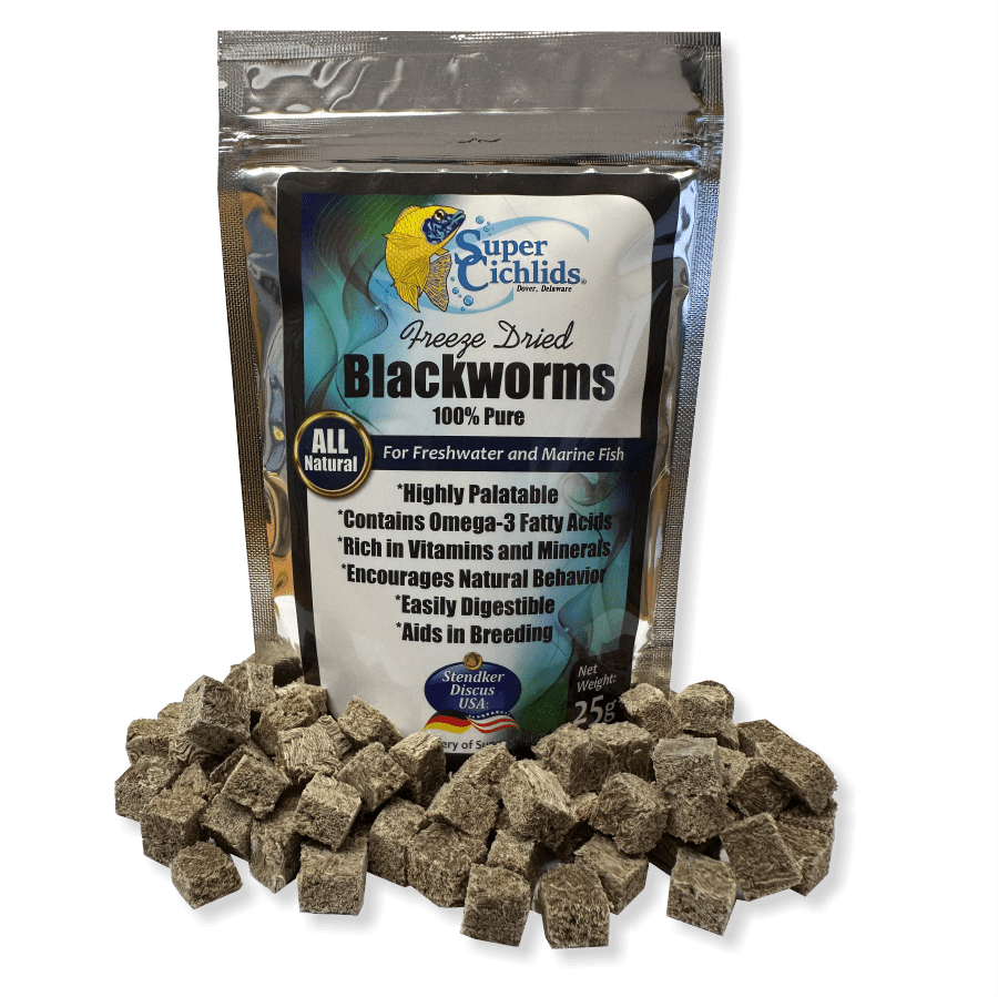 Premium Freeze Dried Blackworms for Aquatic Pets | Super Cichlids Pure - No Additives 197644422463 Super Cichlids