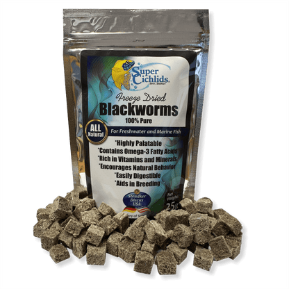Premium Freeze Dried Blackworms for Aquatic Pets | Super Cichlids Pure - No Additives 197644422463 Super Cichlids