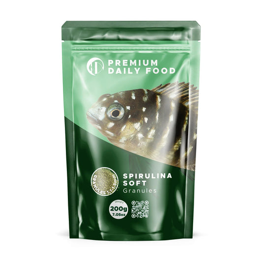 Spirulina Soft Granules – Plant-Rich Daily Food for Color & Vitality 1.1 - 1.5mm / 200g 5905204468838 Super Cichlids