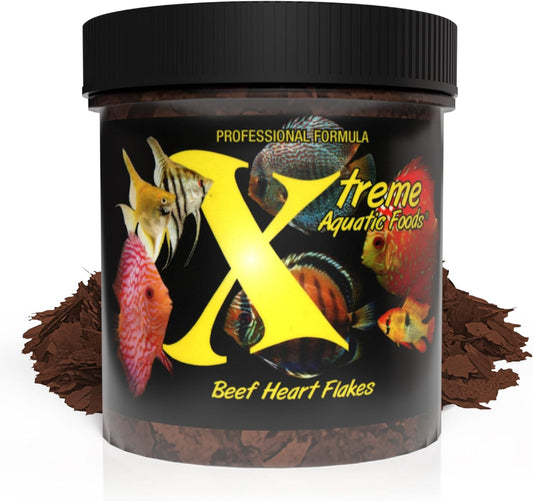 Xtreme Aquatic Foods Beef Heart Flakes 2 oz 853870008542 Super Cichlids
