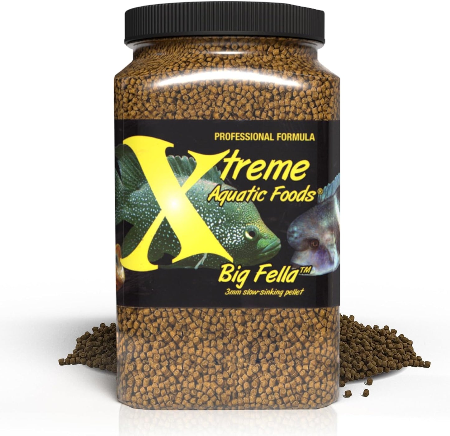 Xtreme Aquatic Foods Big Fella 3mm slow-sinking pellet 2.5 lbs (992g) 893427001466 Super Cichlids